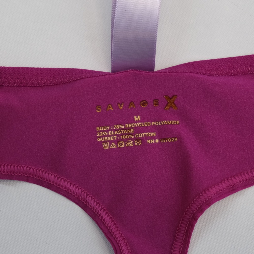 NWT Savage X Fenty Lingerie Set Women Magenta Bra Thong 36DDD M Intimates - Picture 5 of 9